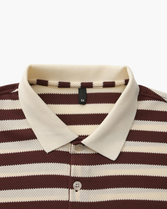Regent Stripe Polo - Brown