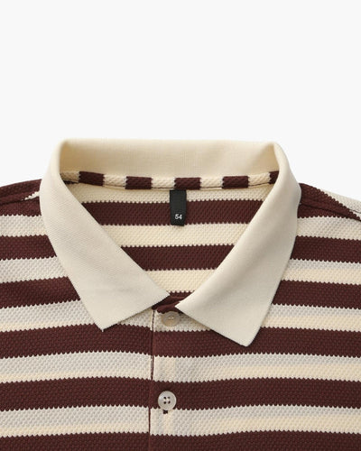 Regent Stripe Polo - Brown