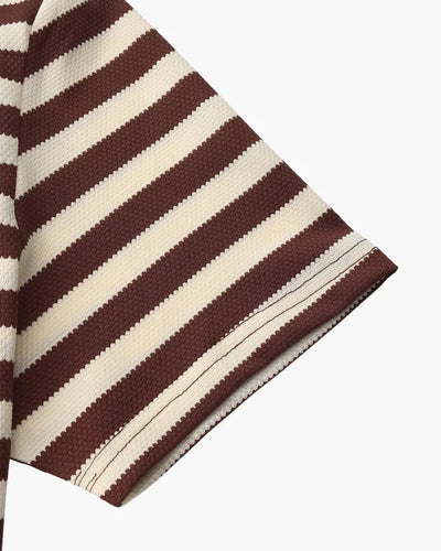Regent Stripe Polo - Brown