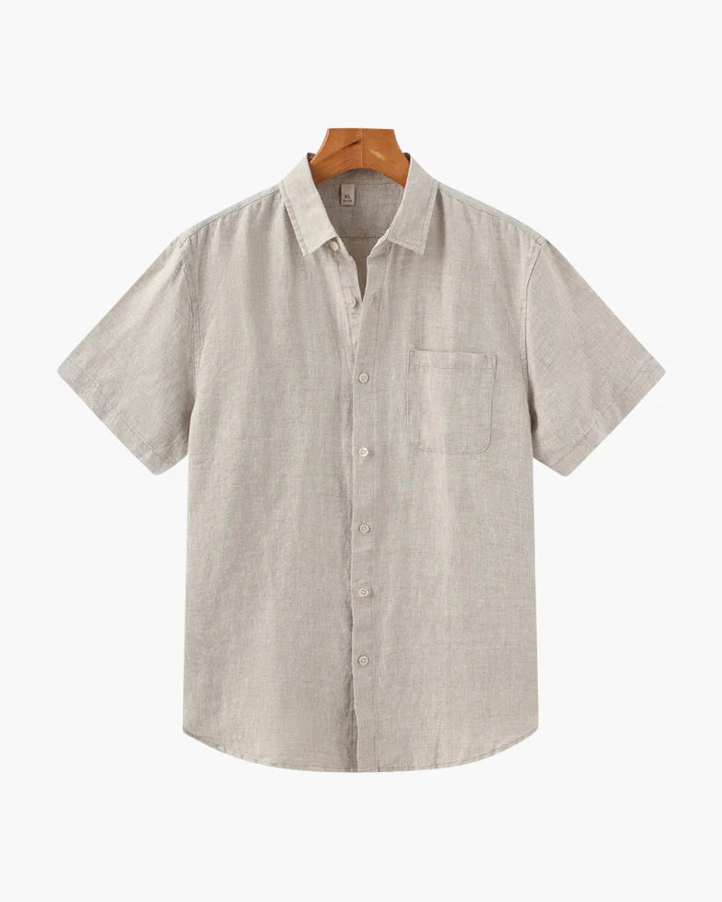 Breeze Linen Short Sleeve Shirt - Beige