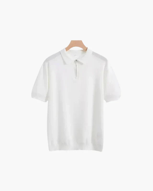 Cannes Zip Polo - White