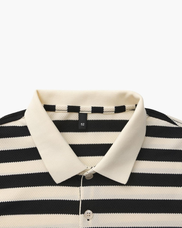 Regent Stripe Polo - Black