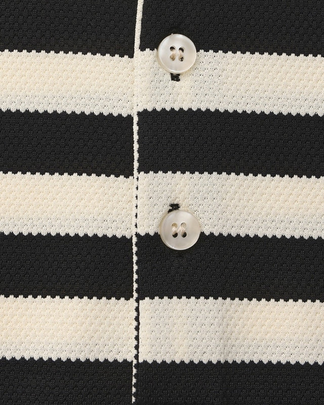 Regent Stripe Polo - Black
