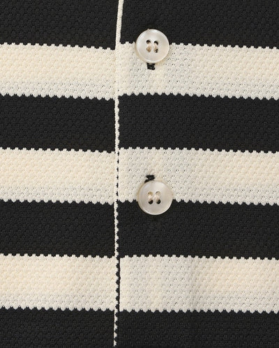 Regent Stripe Polo - Black