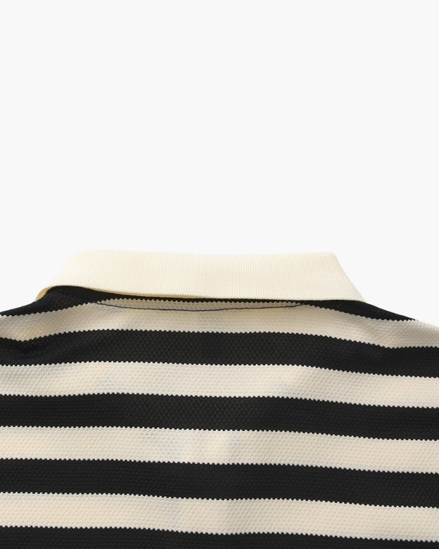 Regent Stripe Polo - Black