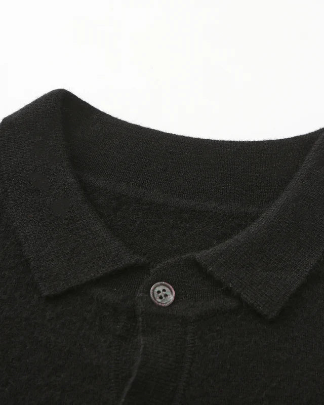 Cashmere Polo Sweater - Black