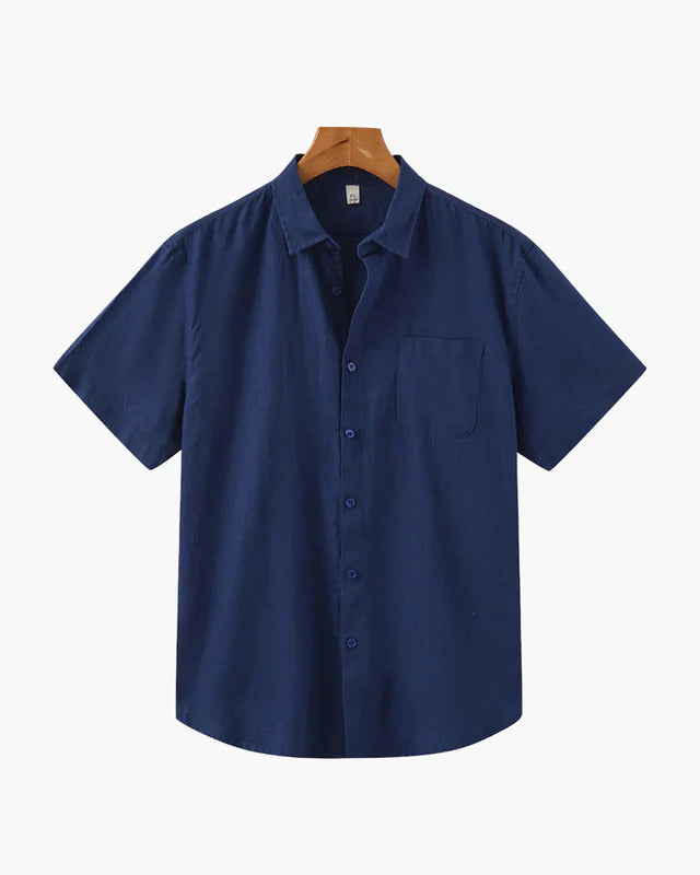Breeze Linen Short Sleeve Shirt - Blue