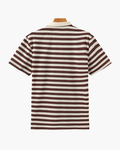 Regent Stripe Polo - Brown