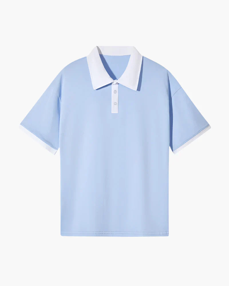 Classic Contrast Polo – Sky Blue