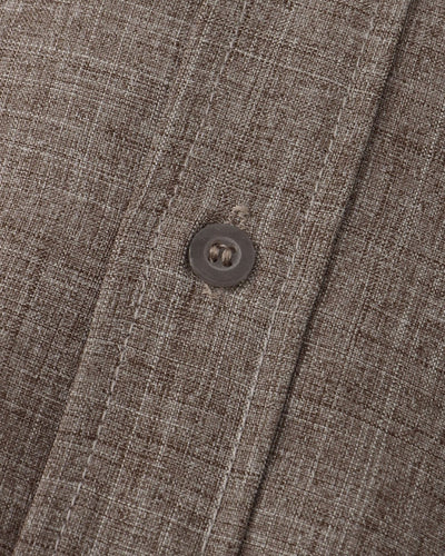 Verona Mandarin Collar Linen Shirt - Brown