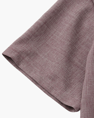 Verona Mandarin Collar Linen Shirt - Purple