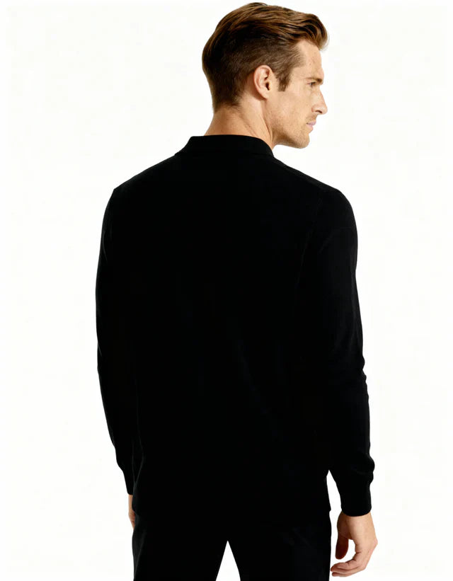 Cashmere Polo Sweater - Black