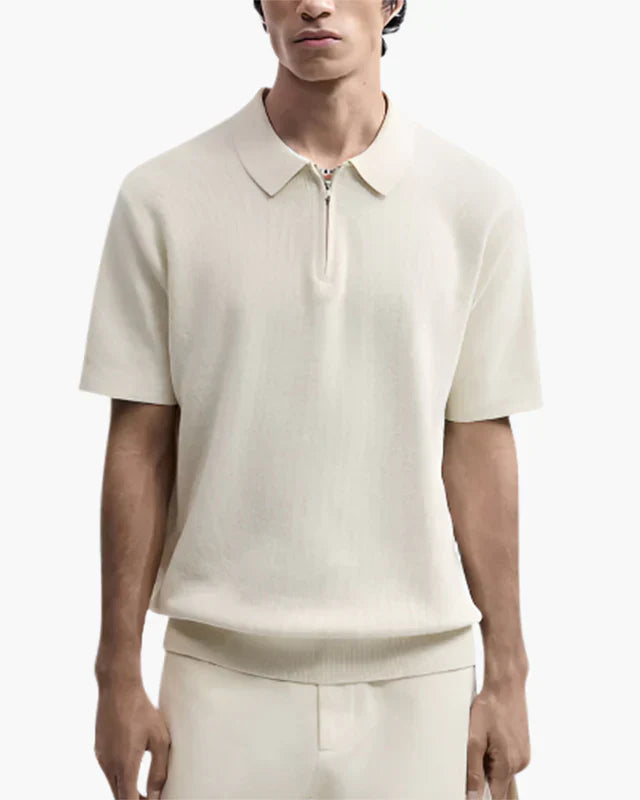 Cannes Zip Polo - White