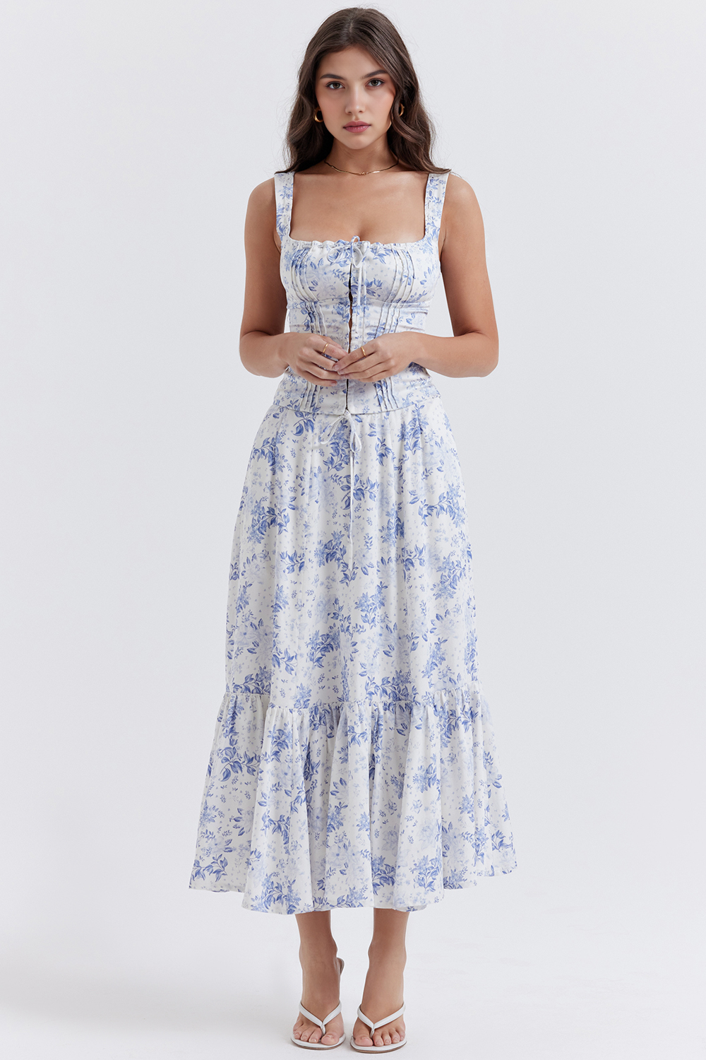 Lila Floral Corset - Blue