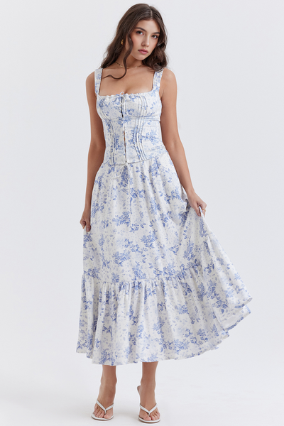 Lila Floral Corset - Blue
