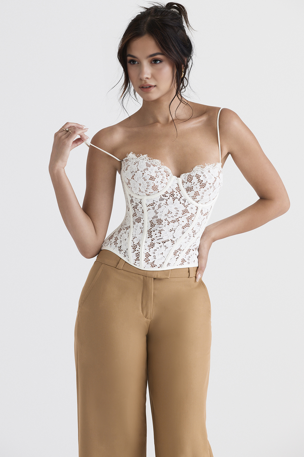 Amelia Lace Corset - White