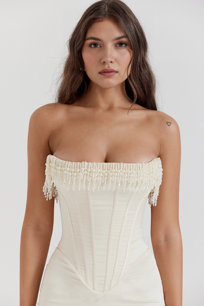 Clarisse White Corset Dress