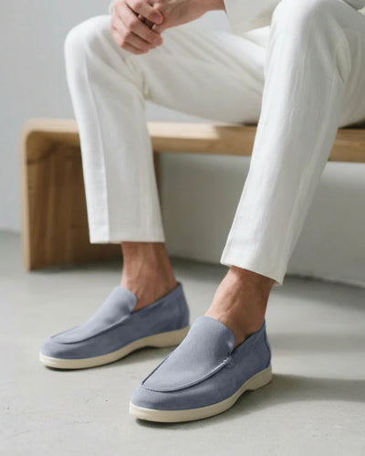 Suede Comfort Loafers – Fog Blue