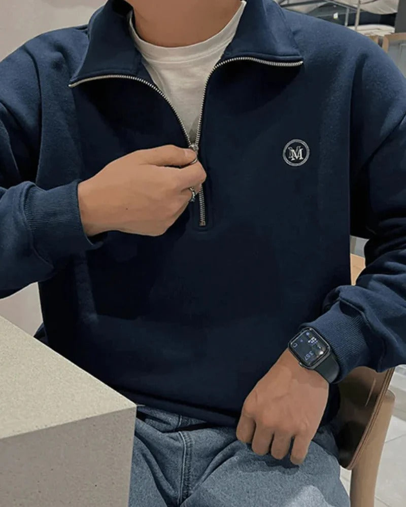 Harbor Quarter-Zip Sweatshirt - Blue