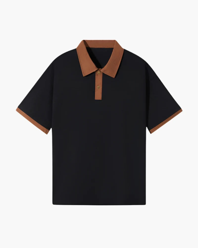 Classic Contrast Polo – Black