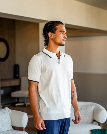 Riviera Knit Polo - White