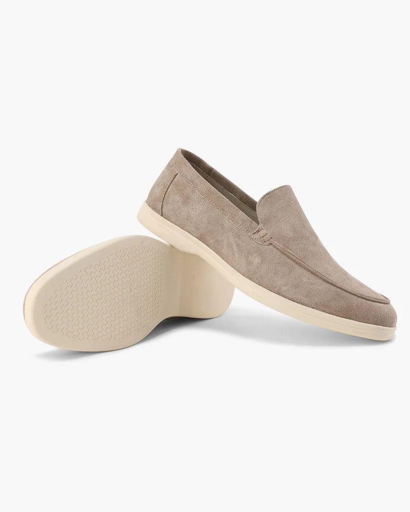 Suede Comfort Loafers – Taupe