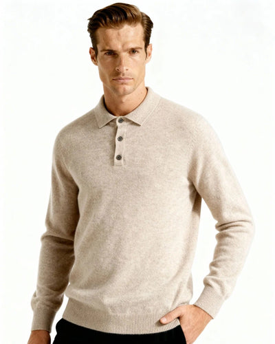 Cashmere Polo Sweater - Beige