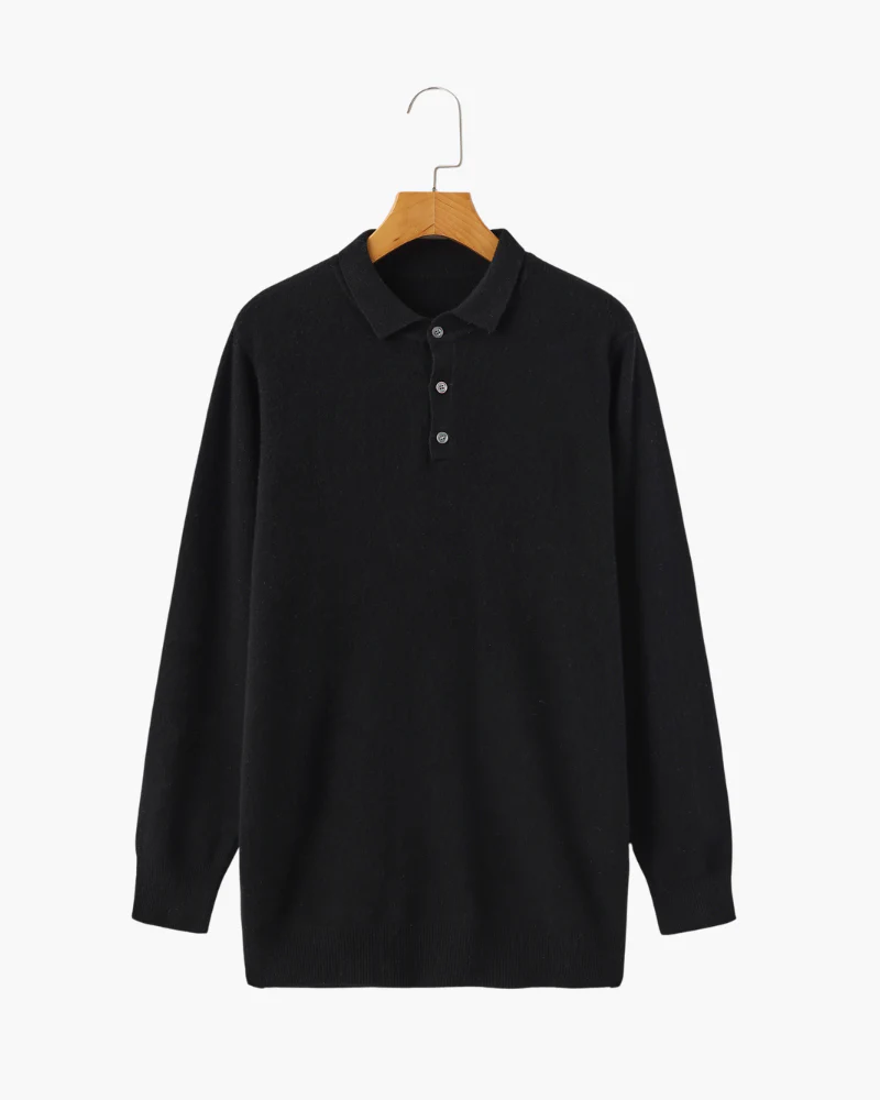 Cashmere Polo Sweater - Black