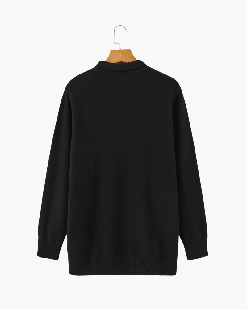 Cashmere Polo Sweater - Black