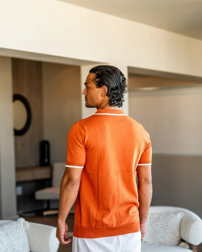 Riviera Knit Polo - Orange