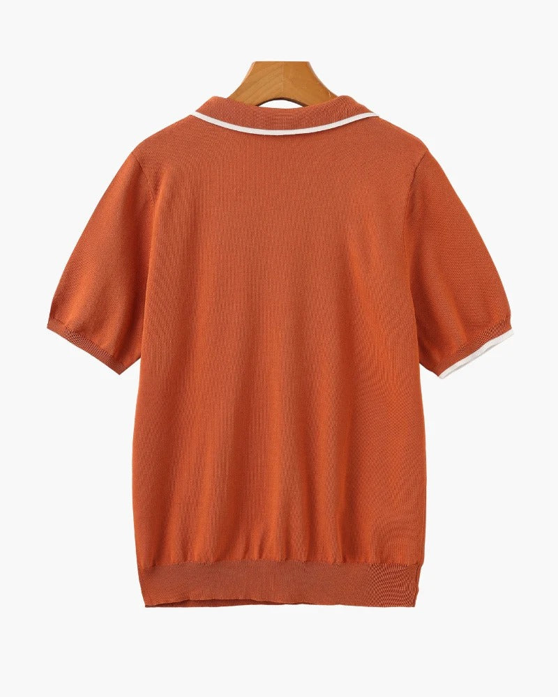 Riviera Knit Polo - Orange