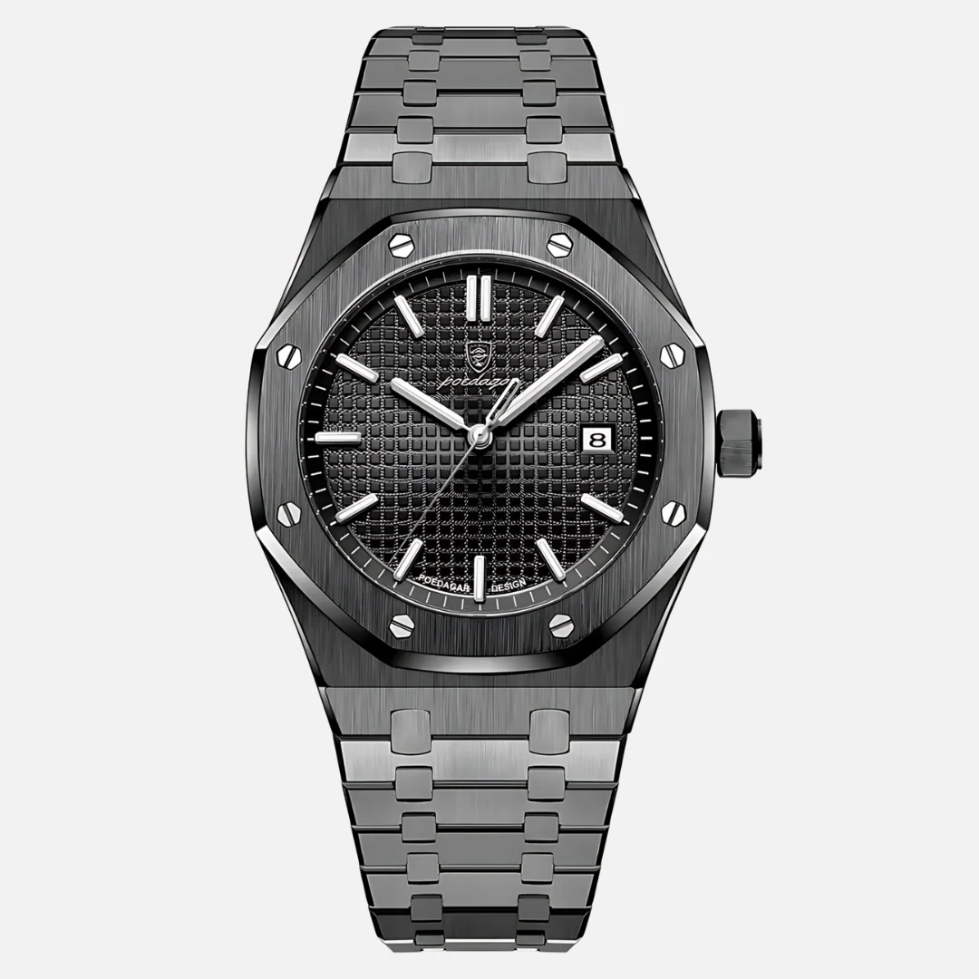 Octagon Steel Watch  – Black