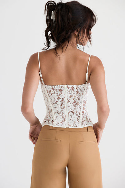 Amelia Lace Corset - White